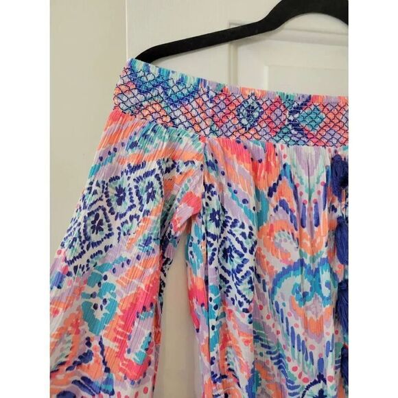 Lilly Pulitzer "Joelle" Off The Shoulder Tunic Dress Printed Smocked XS - Picture 5 of 9